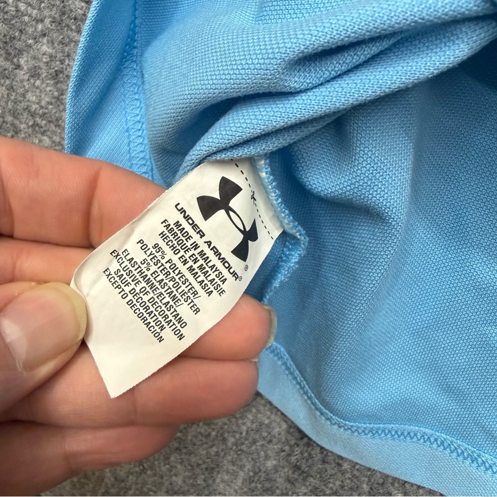 Under Armour Heatgear blue golf polo double chest pocket Men's size XL - Picture 11 of 12
